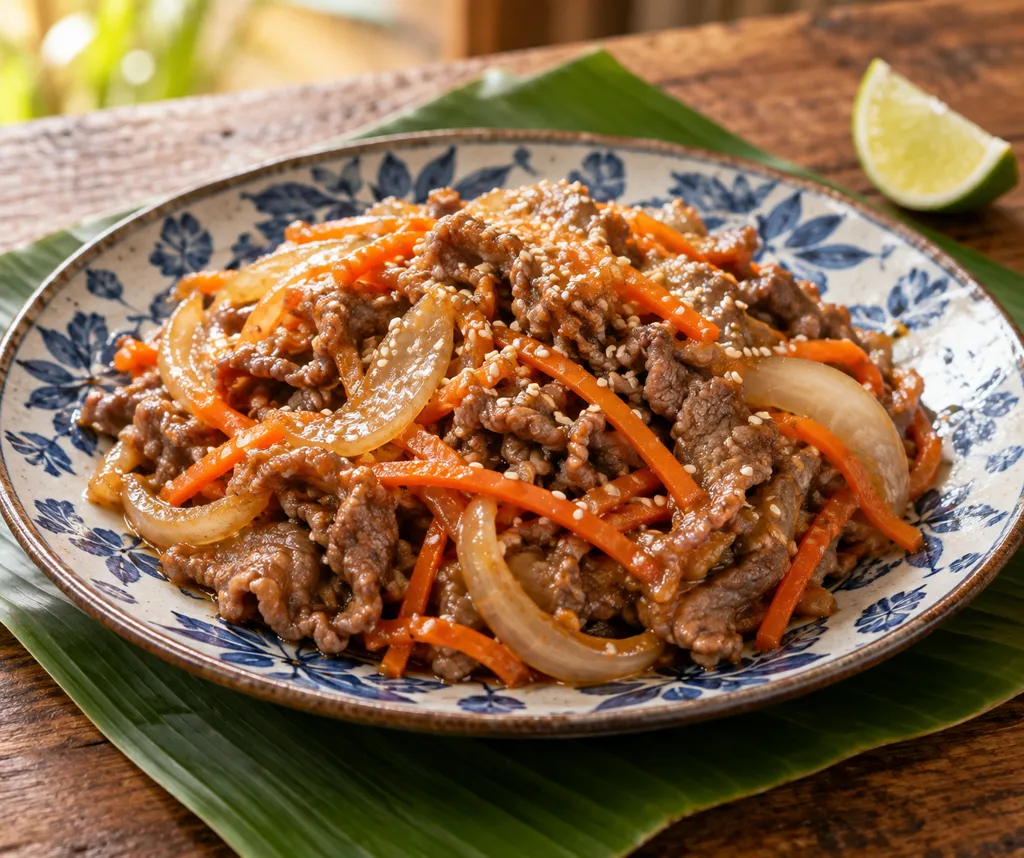 時短牛肉とにんじんのプルコギの完成イメージ