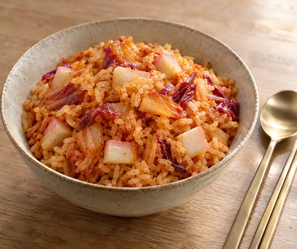 かまぼことキムチのまろやか炒めごはんの完成イメージ