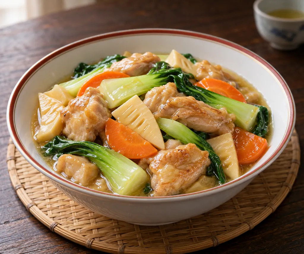 鶏もも肉とたけのこの八宝菜の完成イメージ
