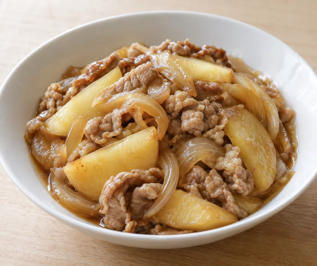 時短豚こまと玉ねぎの中華肉じゃがの完成イメージ
