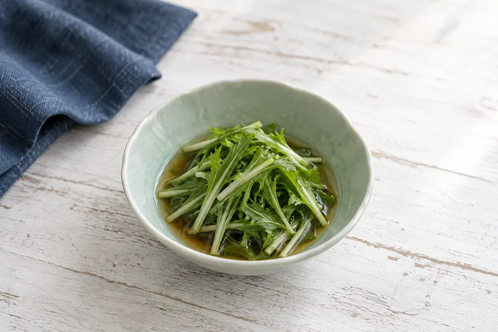 水菜の酢醤油おひたしの完成イメージ