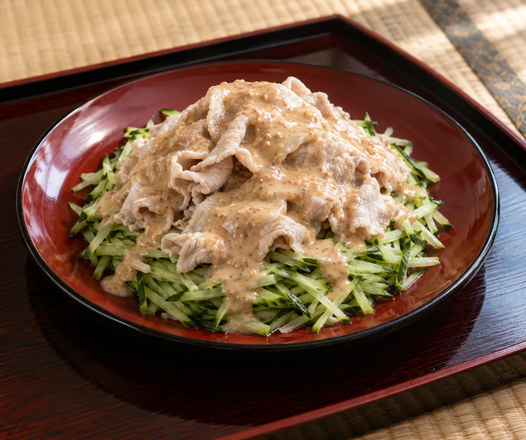 豚ロースときゅうりの冷しゃぶごまだれの完成イメージ