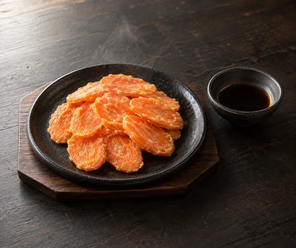にんじんの衣焼き 酢醤油添えの完成イメージ