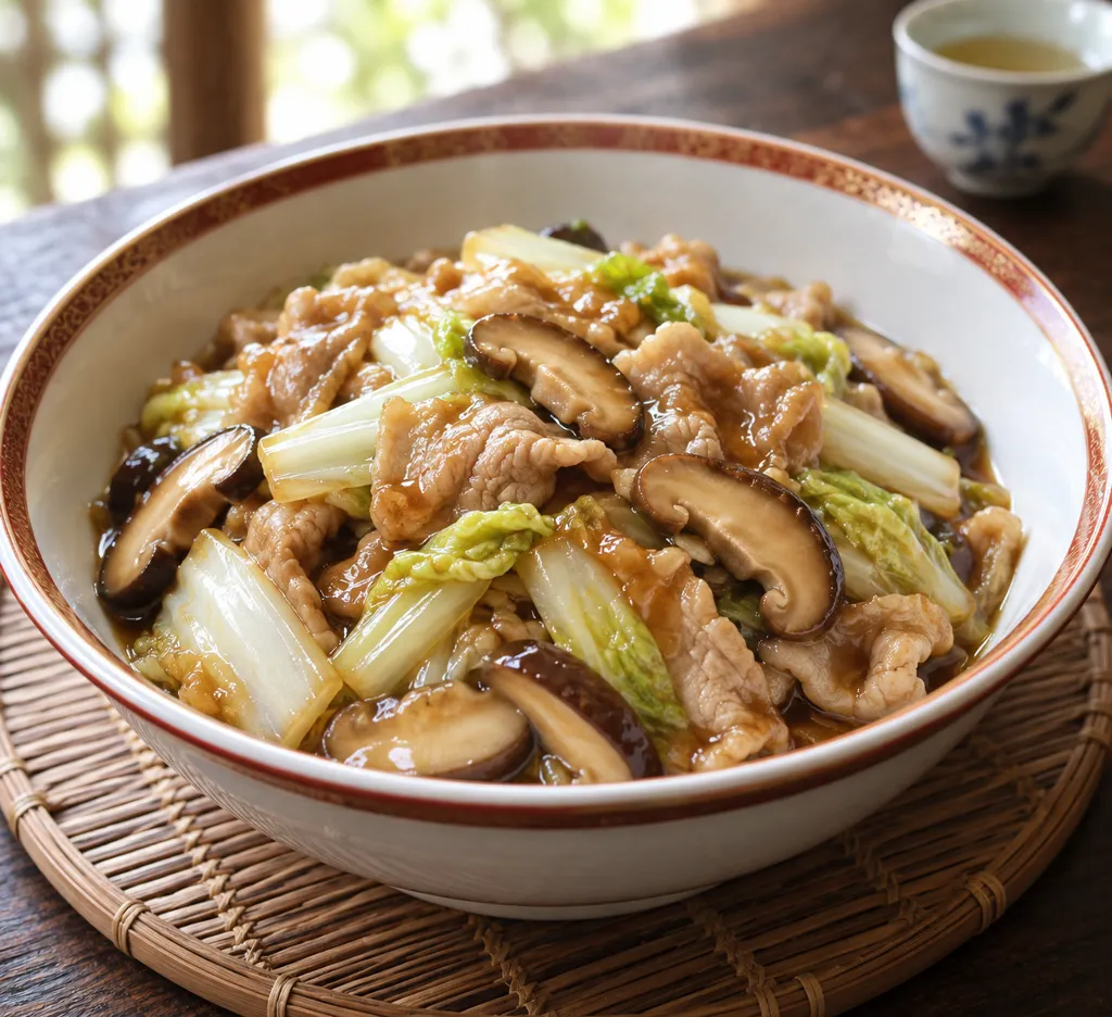 豚こま肉と白菜のとろみ炒めの完成イメージ