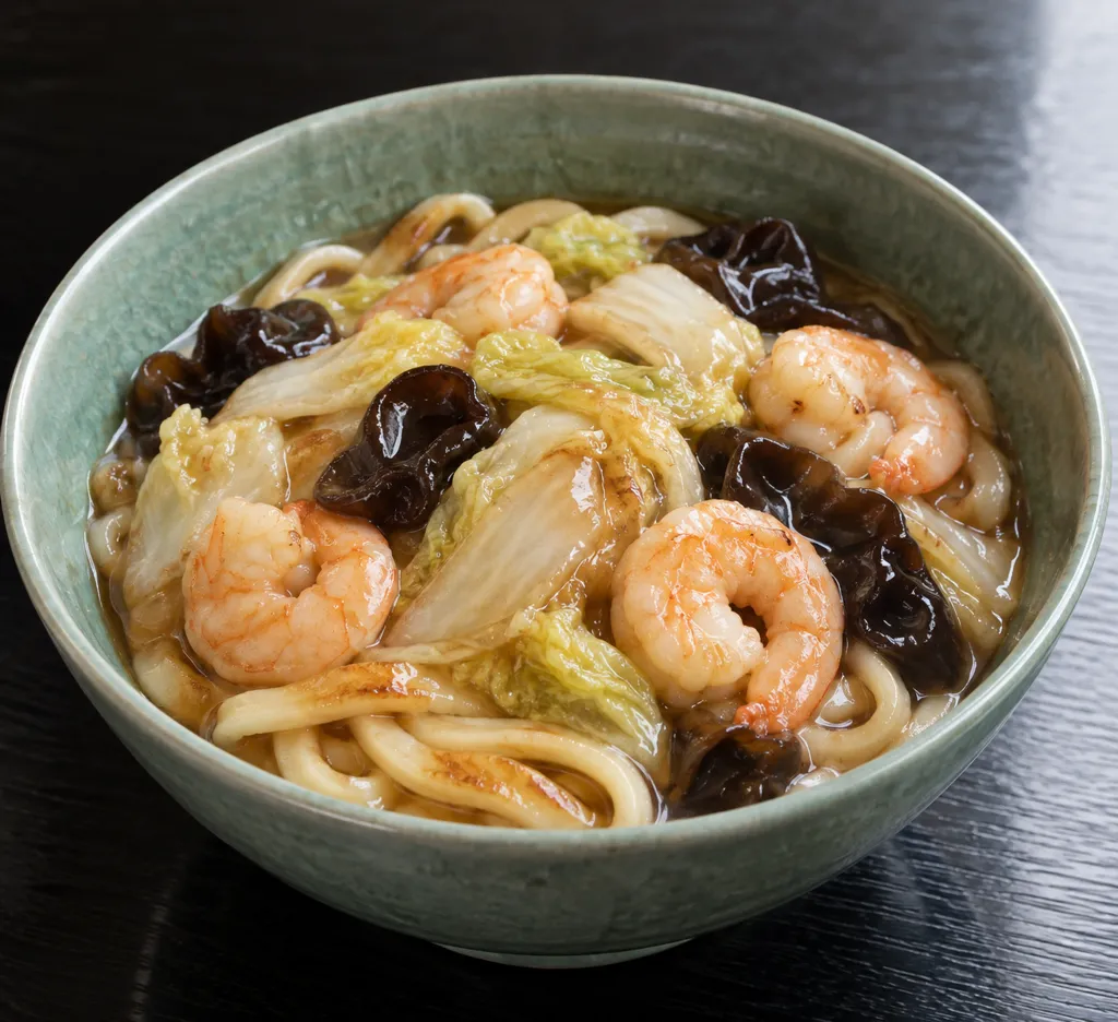 えびと白菜の中華あんかけうどんの完成イメージ