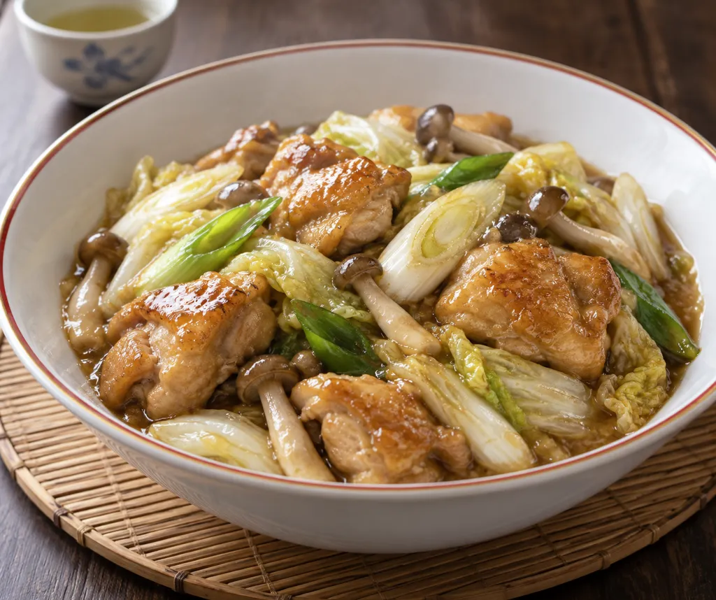 鶏もも肉と白菜の炒め物の完成イメージ
