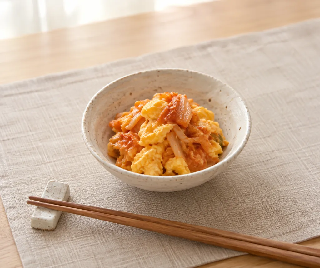 キムチと卵のまろやか炒めの完成イメージ