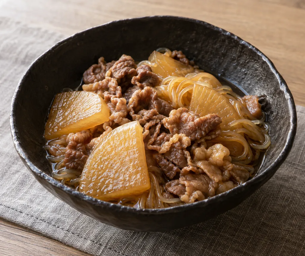 牛こま肉と大根のすき煮の完成イメージ
