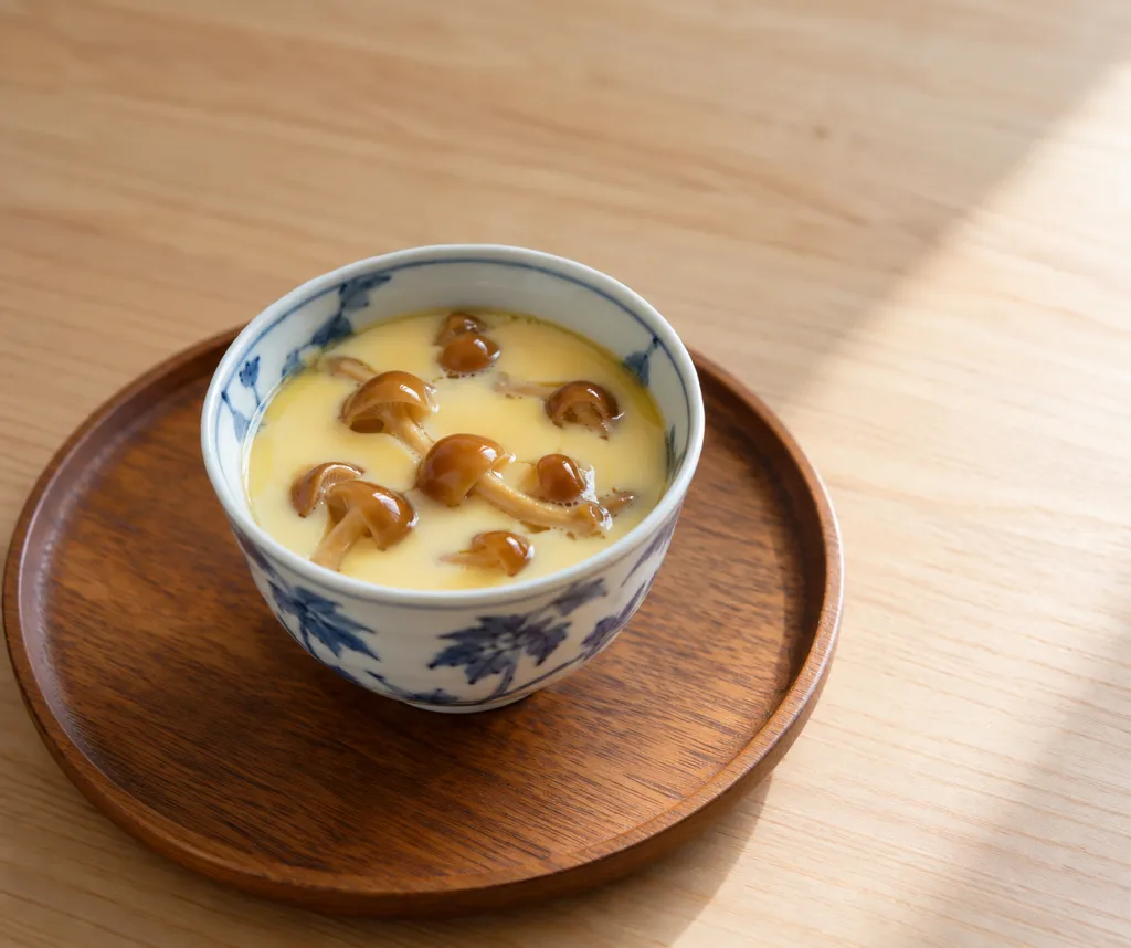 なめこの冷やし茶碗蒸しの完成イメージ