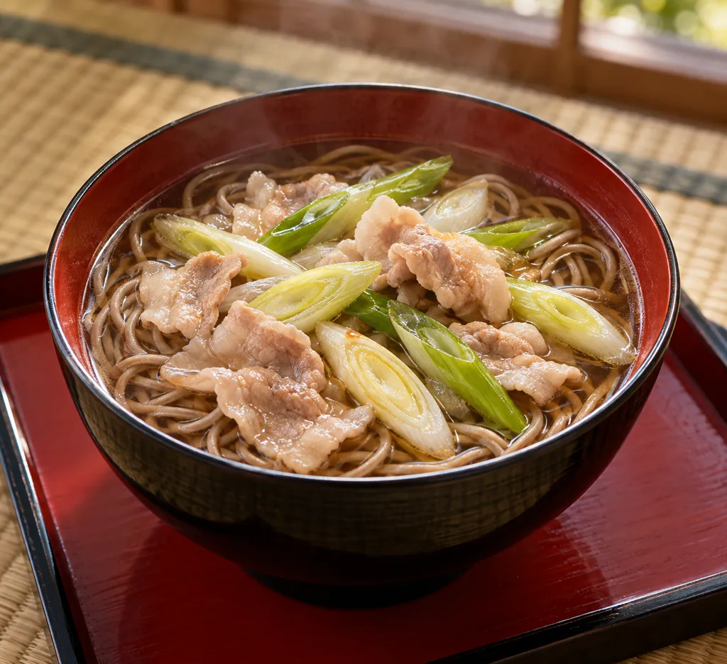 豚バラ肉とねぎの肉そばの完成イメージ