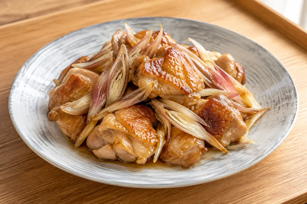 鶏もも肉とみょうがのレモン醤油焼きの完成イメージ