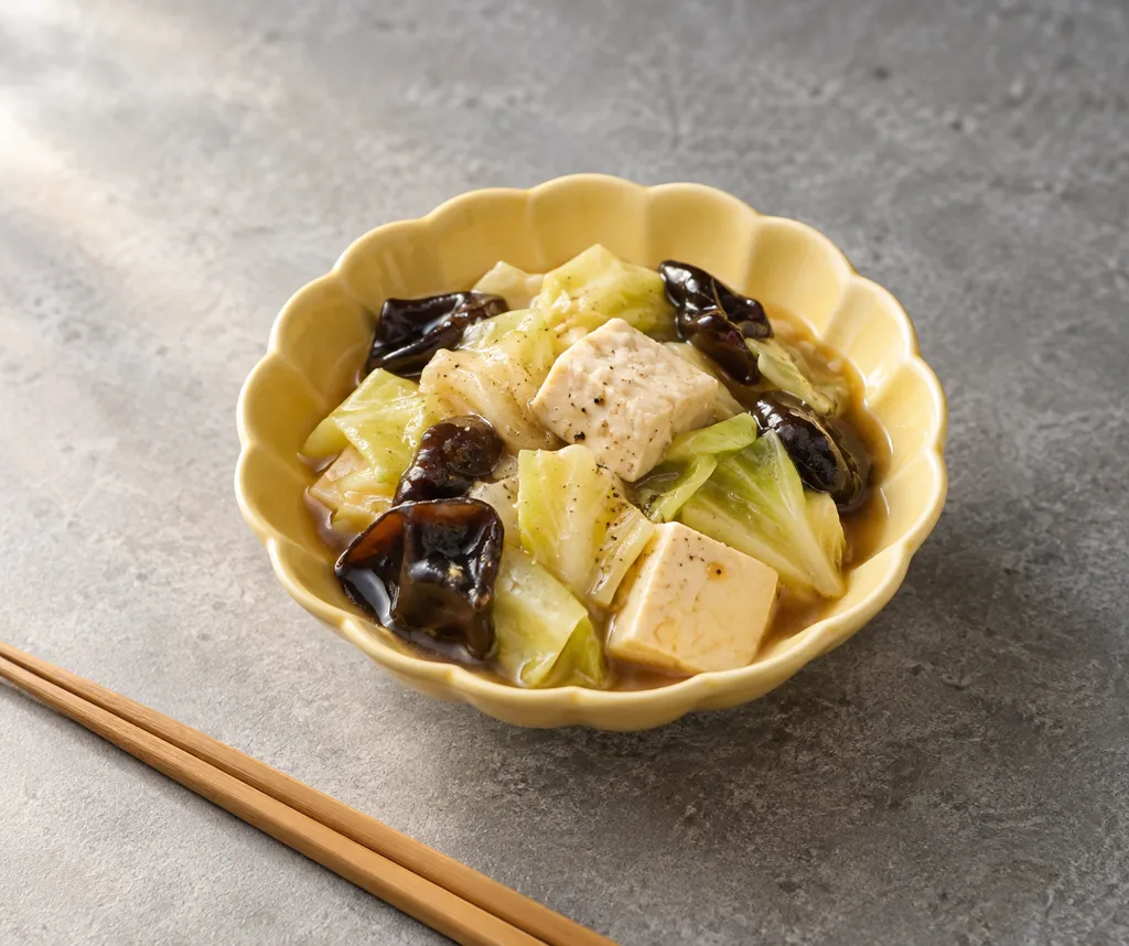 豆腐とキャベツの中華煮の完成イメージ