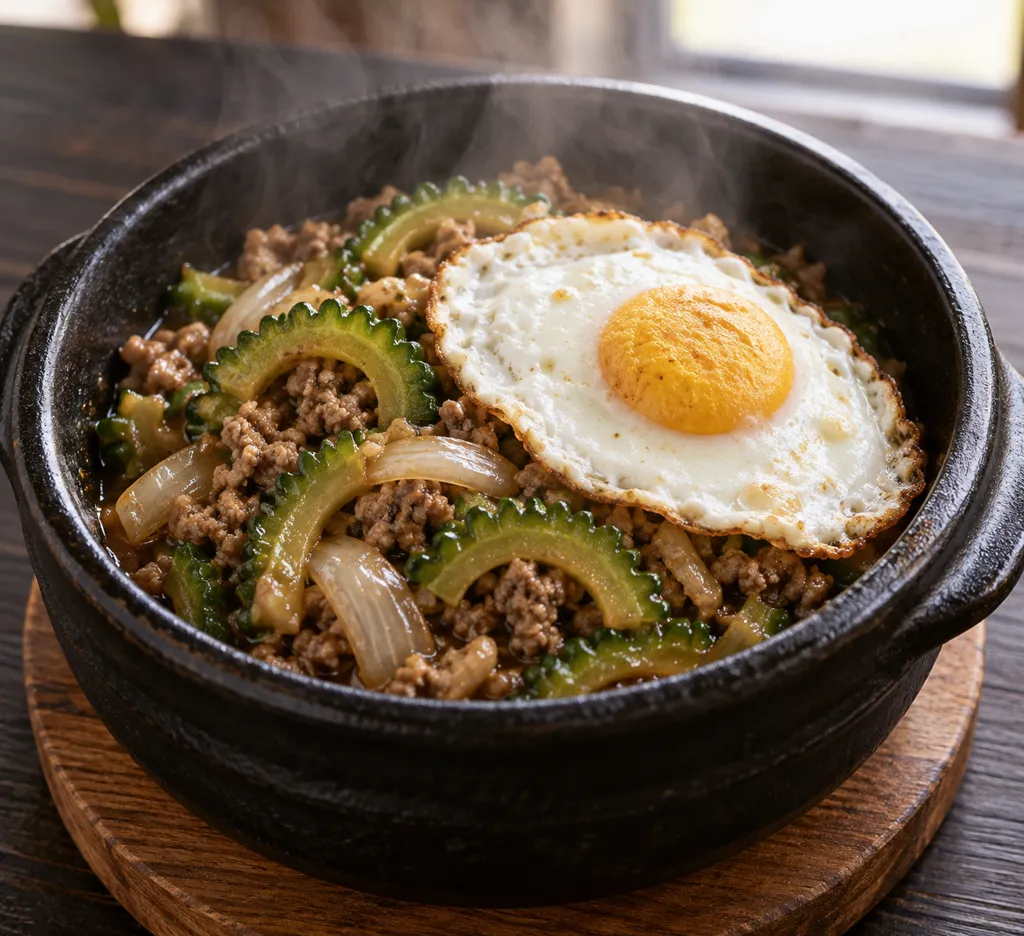 豚ひき肉とゴーヤのナンプラー炒めの完成イメージ