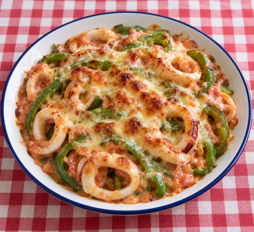 いかとピーマンの風味チーズ焼きの完成イメージ