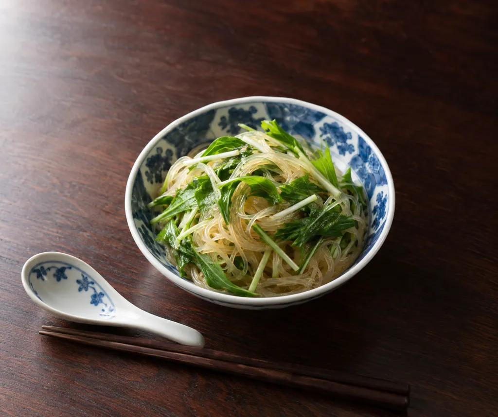 春雨と水菜の中華サラダの完成イメージ