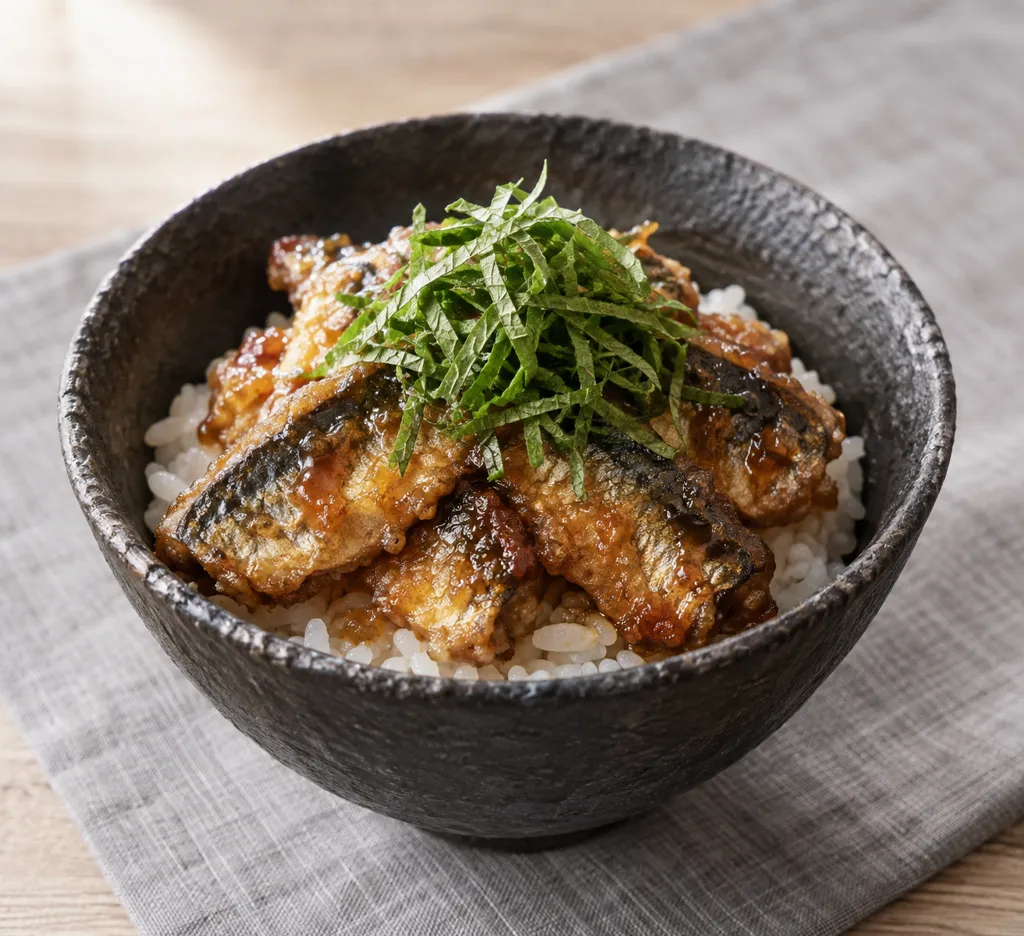 いわしと大葉のから揚げ丼の完成イメージ