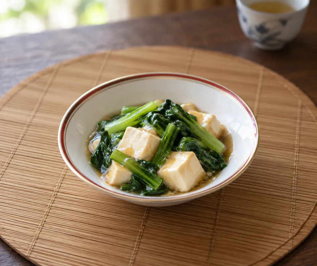 豆腐と小松菜の中華煮の完成イメージ