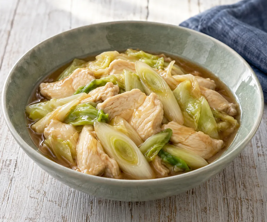 鶏むね肉とキャベツのすき煮の完成イメージ