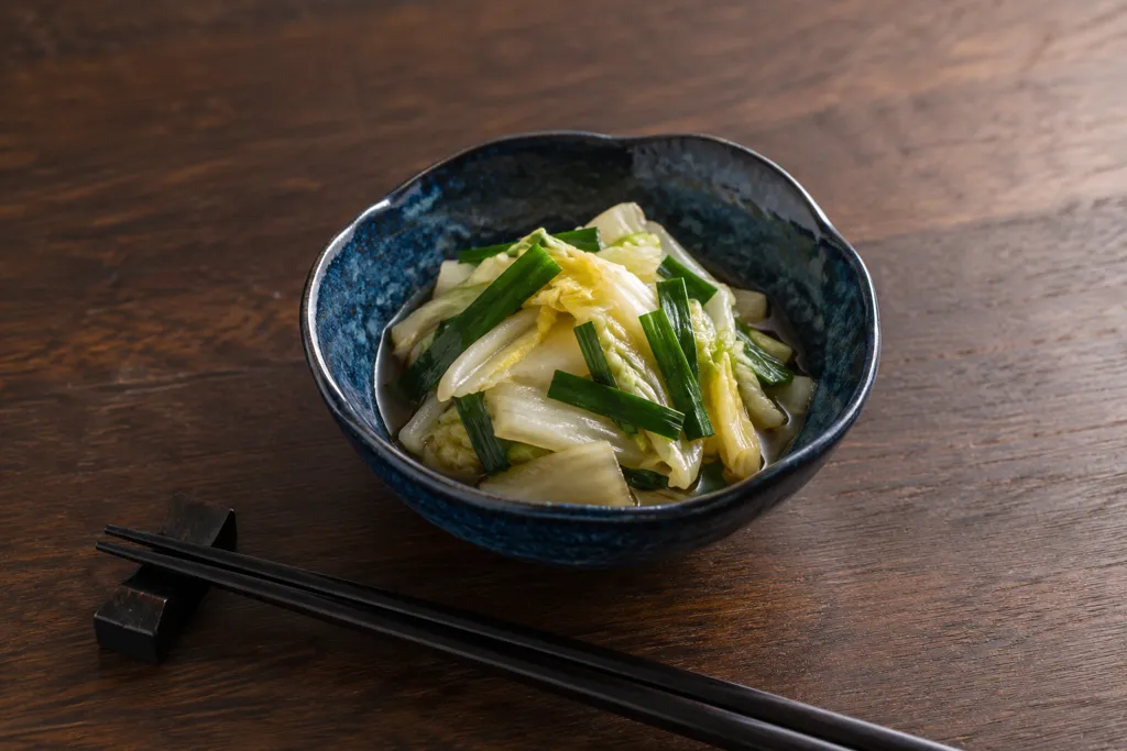 白菜とニラのしょうがレンジおひたしの完成イメージ