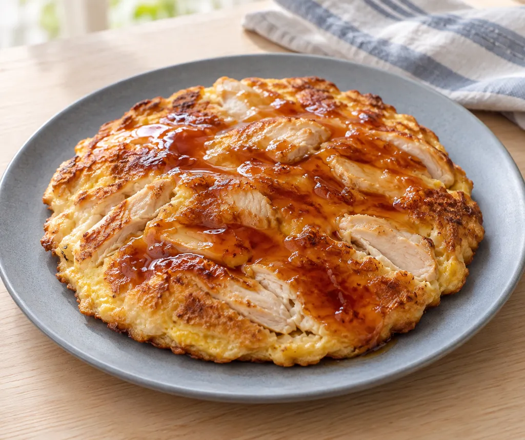 鶏むね肉と卵の米粉おかずパンケーキの完成イメージ
