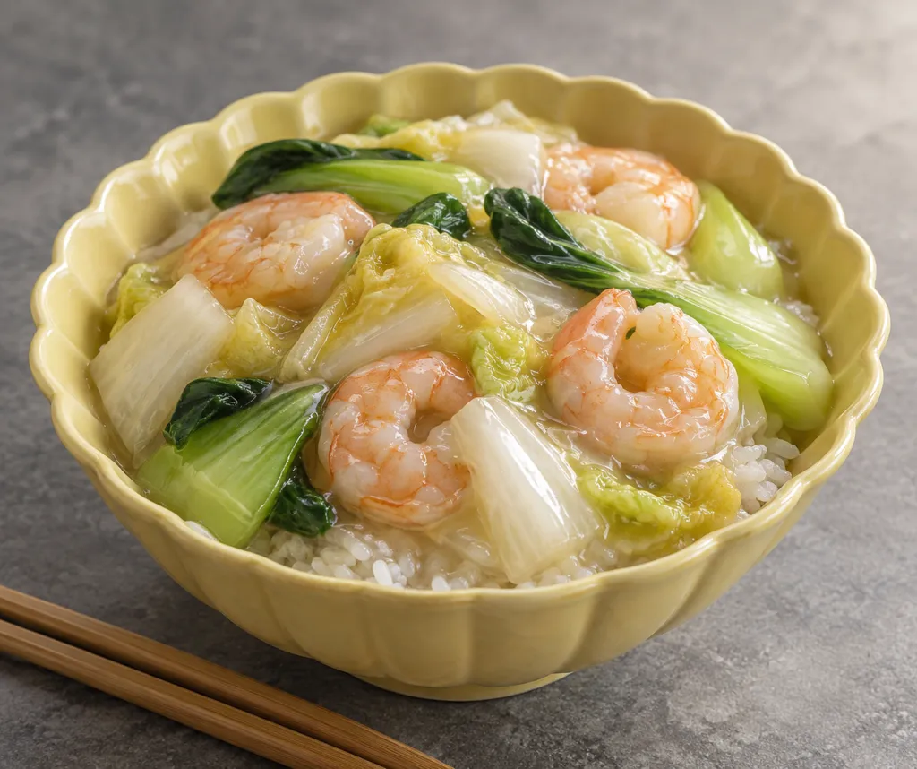 えびと白菜の塩あん中華丼の完成イメージ