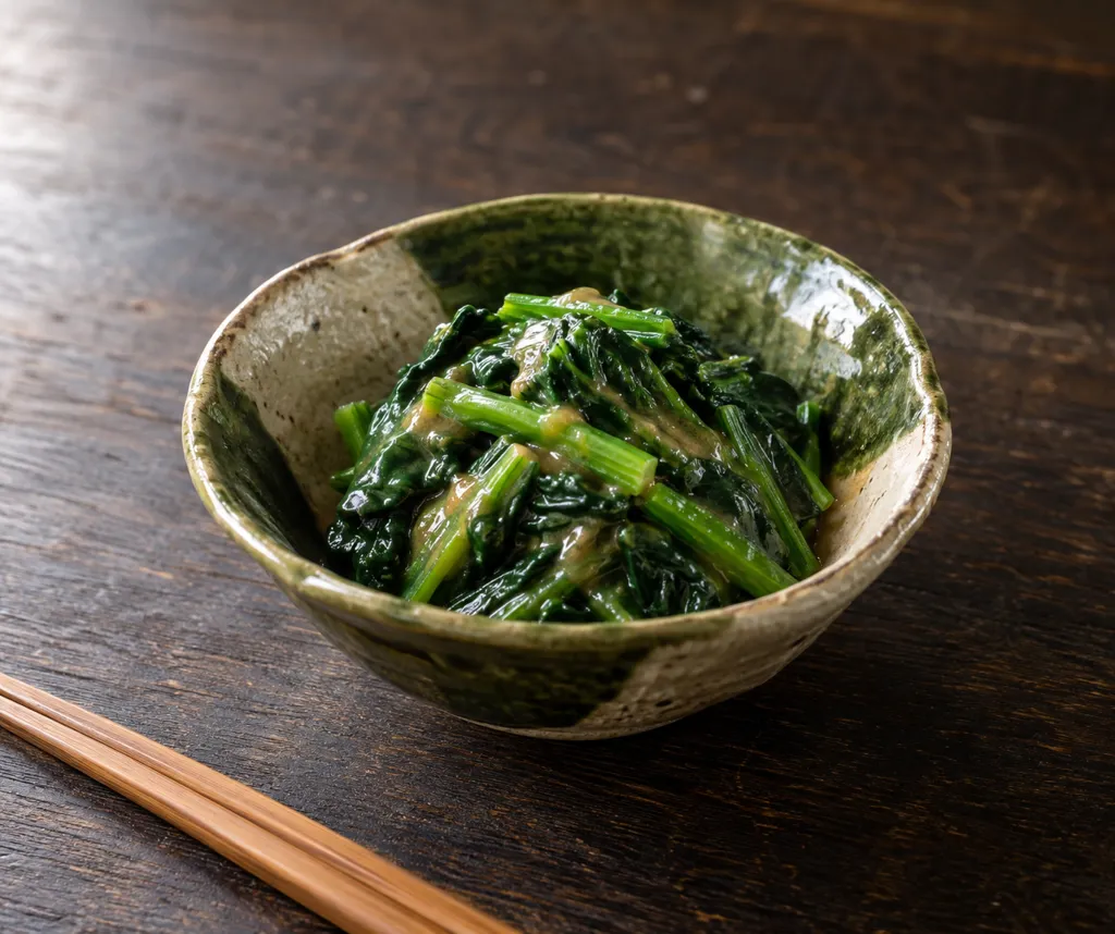 ほうれん草の甘酢味噌和えの完成イメージ