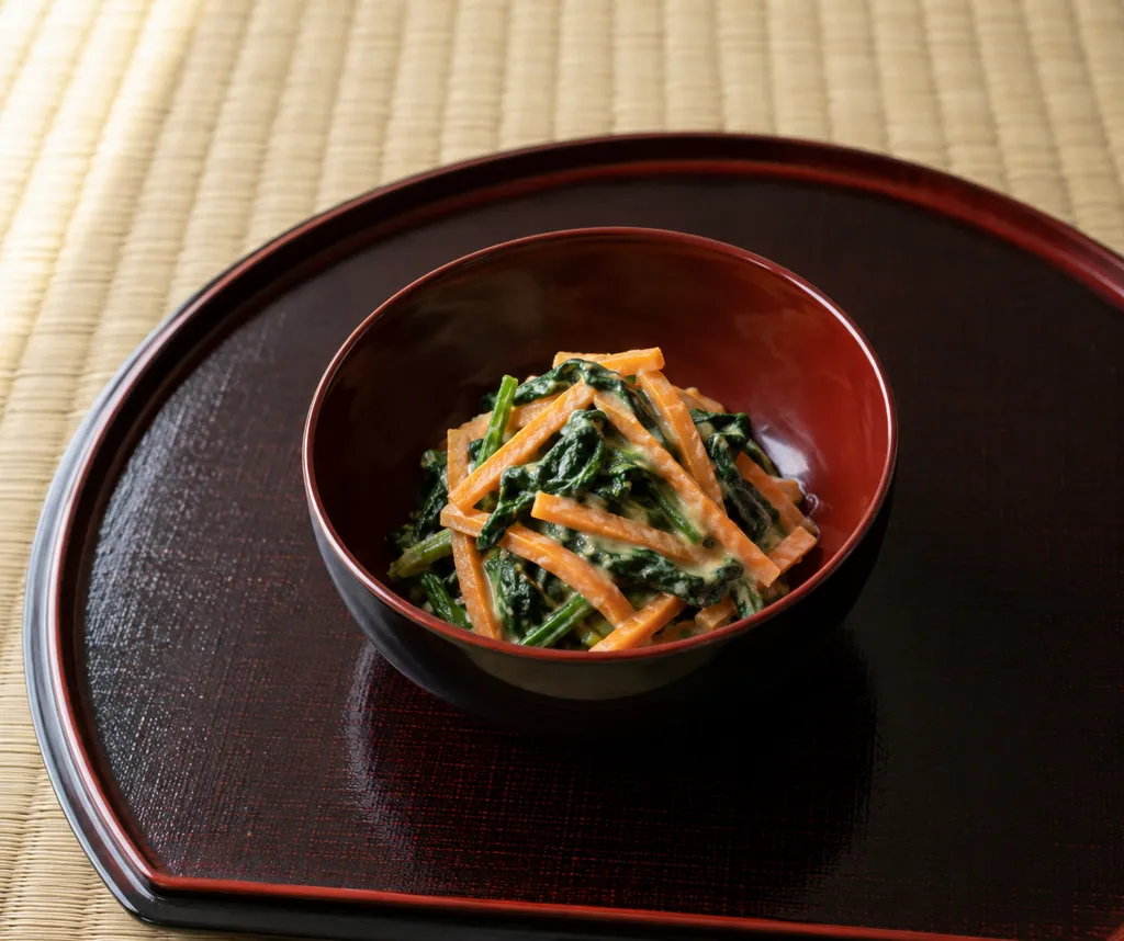 ほうれん草とにんじんの酢味噌和えの完成イメージ