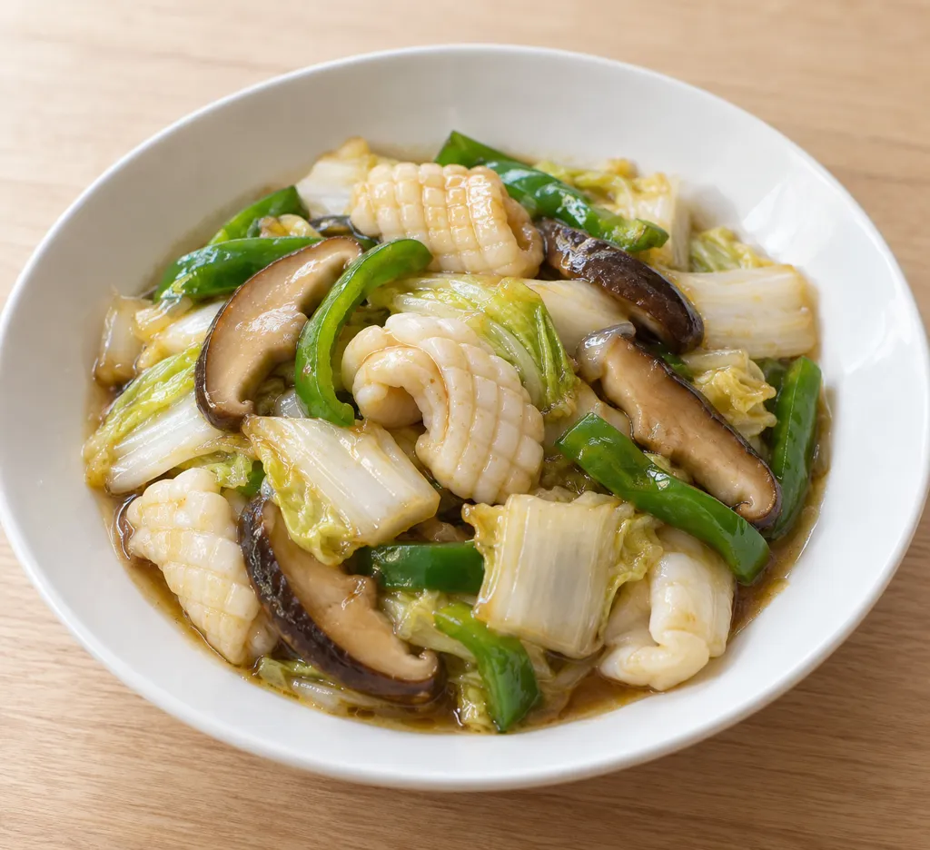 いかと白菜の炒め物の完成イメージ