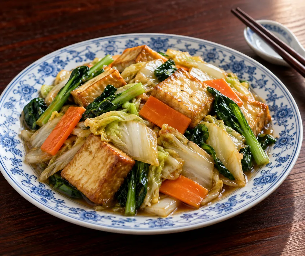 厚揚げと白菜の炒め物の完成イメージ