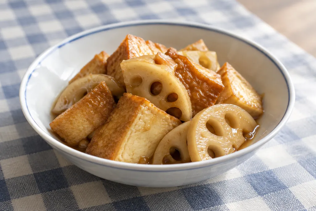 厚揚げとれんこんの甘辛煮の完成イメージ