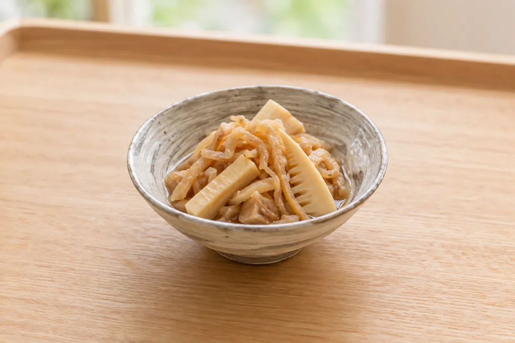 切り干し大根とたけのこの煮物の完成イメージ