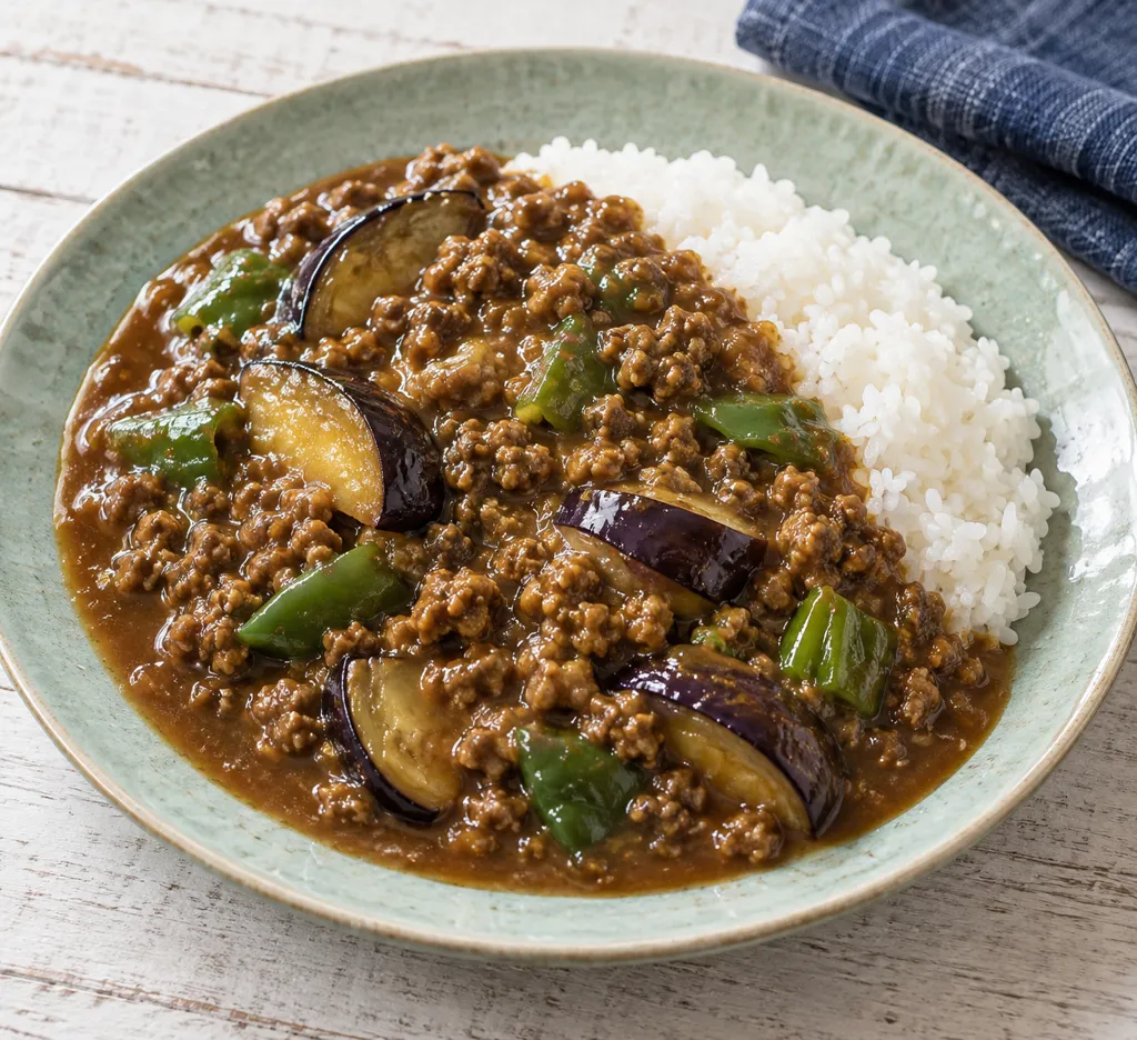 合いびき肉となすの和風カレーの完成イメージ