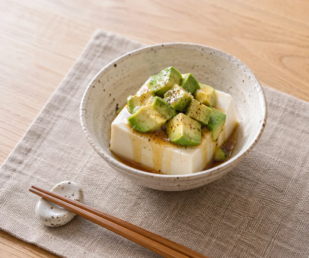 豆腐とアボカドの冷ややっこの完成イメージ