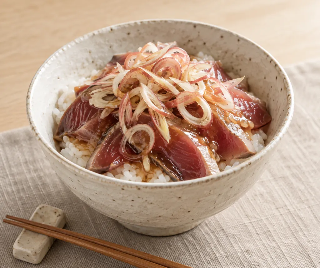 かつおとみょうがの海鮮丼の完成イメージ