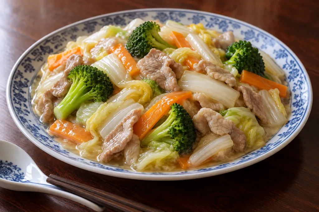 豚こま肉と白菜の八宝菜あんの完成イメージ