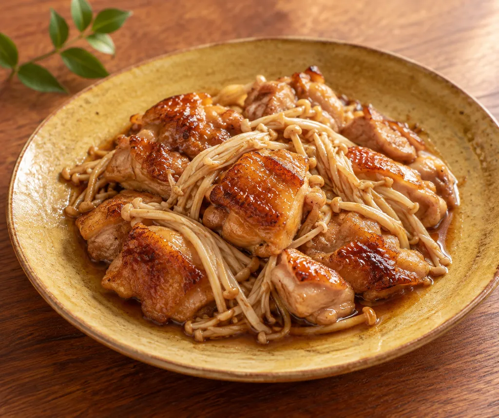 鶏もも肉とえのきのバター醤油焼きの完成イメージ
