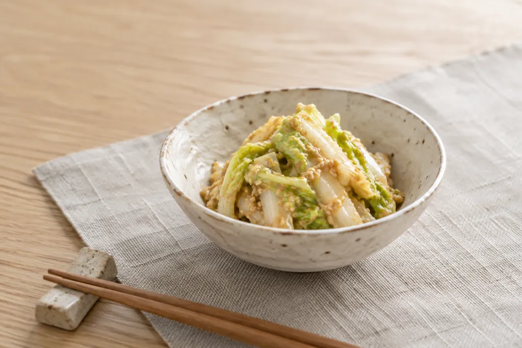 白菜のごま味噌和えの完成イメージ