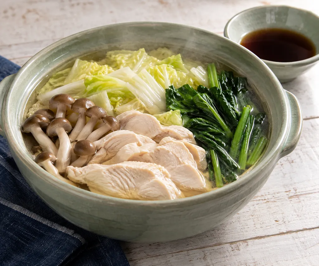 鶏むね肉と小松菜の寄せ鍋の完成イメージ
