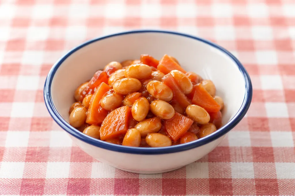 大豆とにんじんのケチャップ煮の完成イメージ
