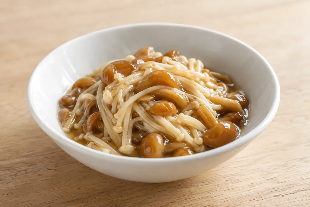 えのきとなめこの中華蒸しの完成イメージ