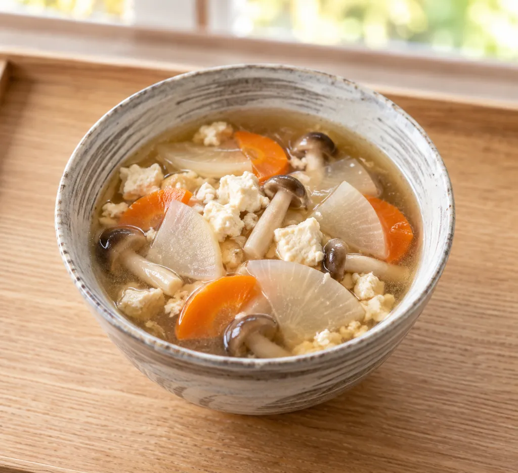 豆腐と大根のけんちん汁の完成イメージ