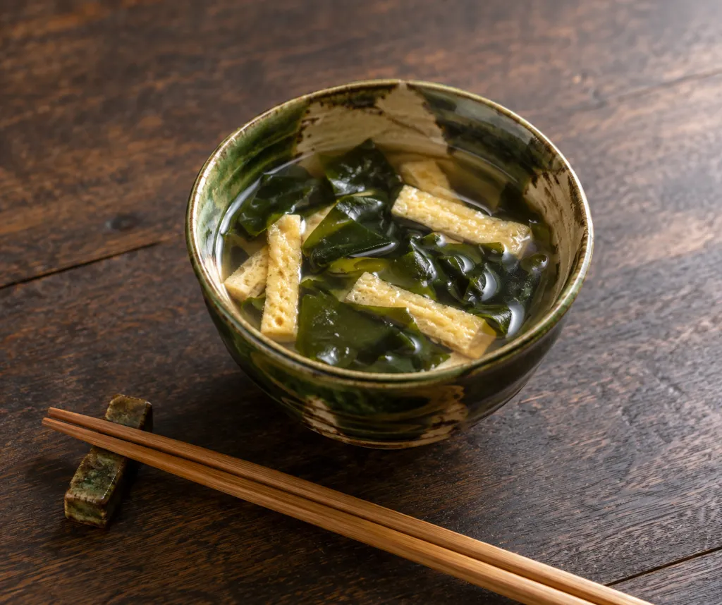 わかめと油揚げの和風スープの完成イメージ