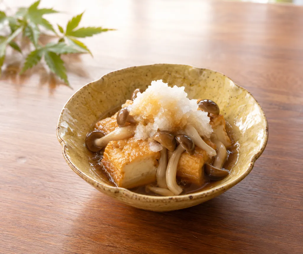 しめじと厚揚げの大根おろしがけの完成イメージ