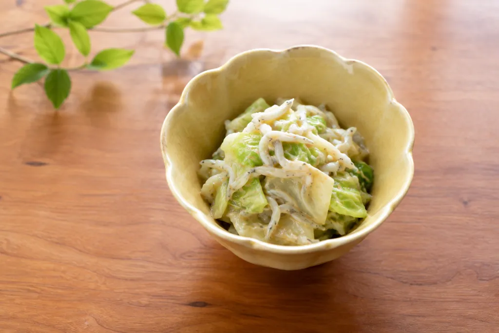 キャベツとしらすの酢味噌和えの完成イメージ