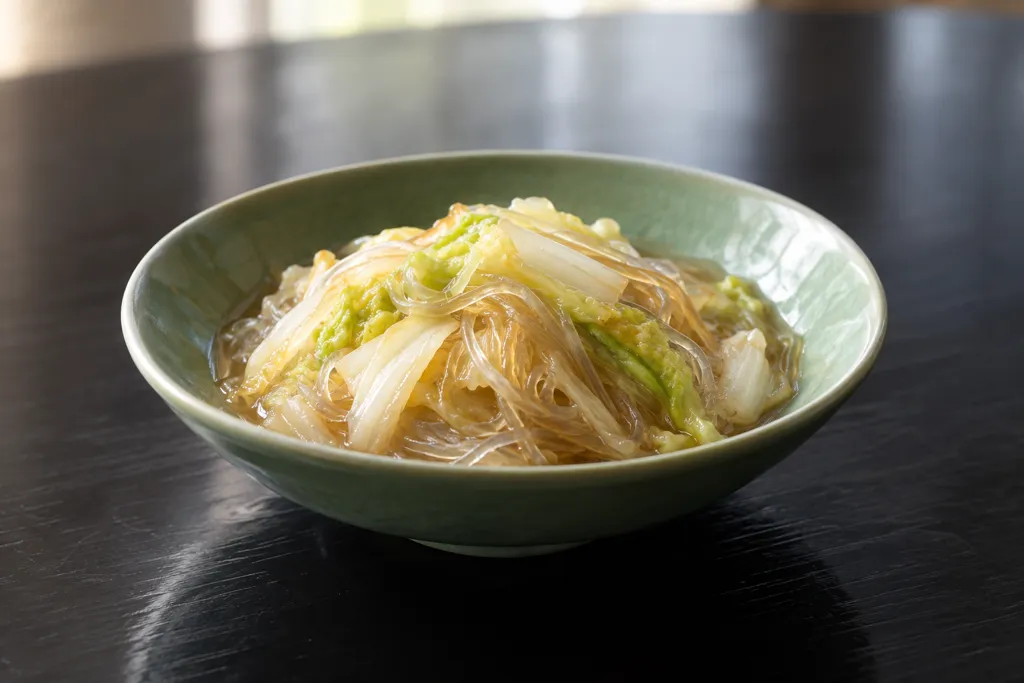 白菜と春雨の中華蒸しの完成イメージ