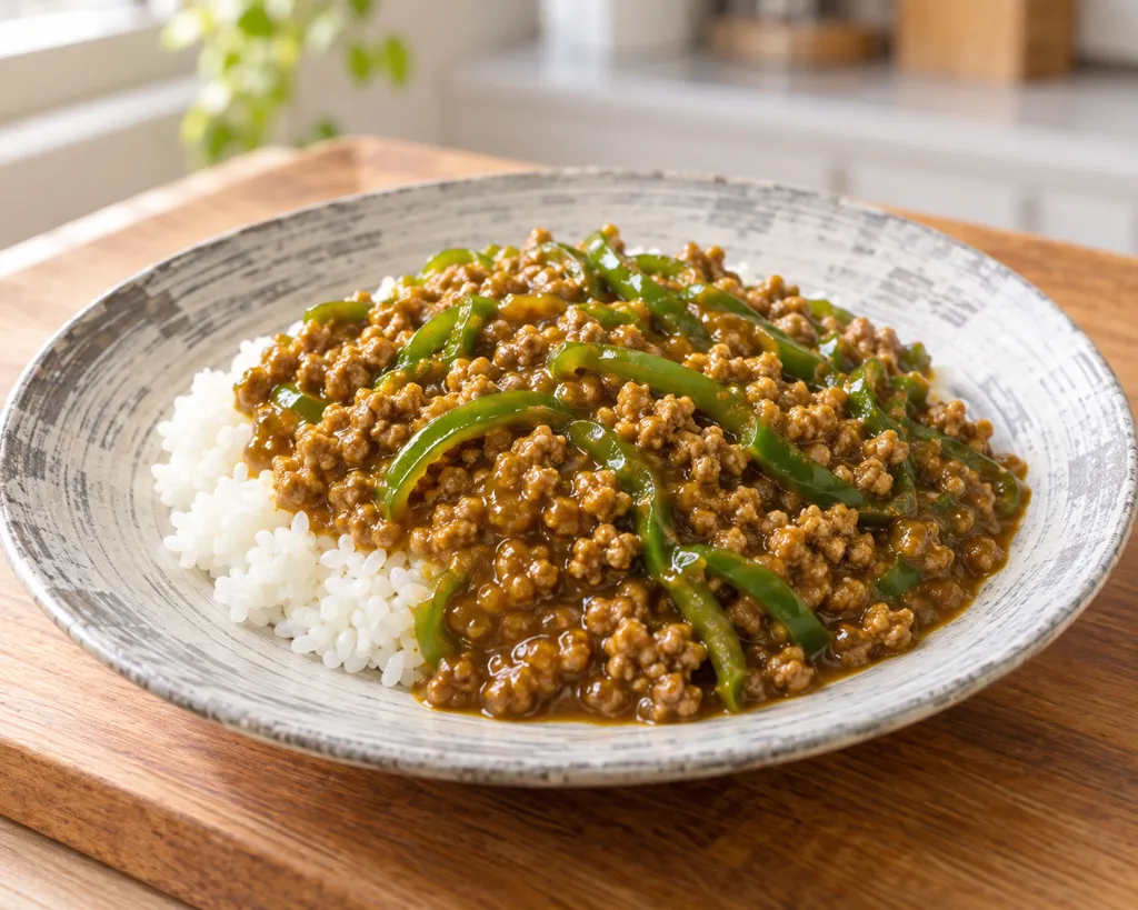 豚肉とピーマンのそぼろカレーの完成イメージ