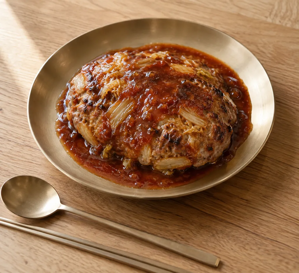 白菜の甘辛ハンバーグの完成イメージ