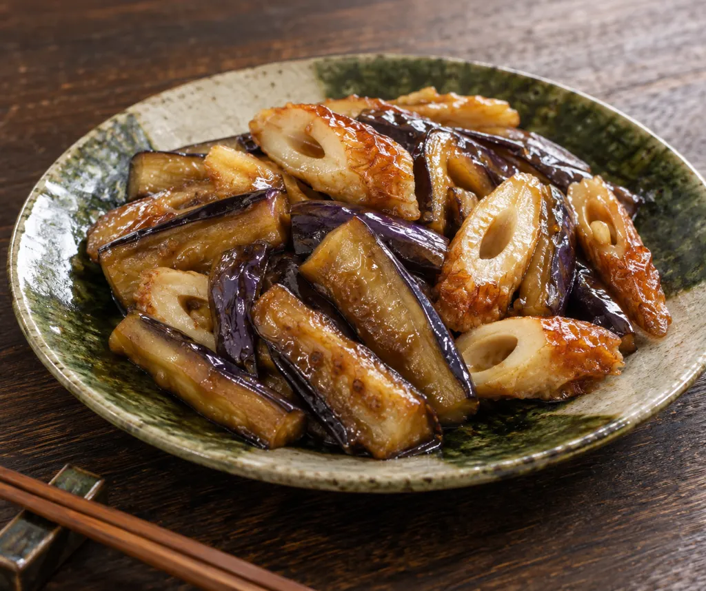 なすとちくわの甘味噌炒めの完成イメージ
