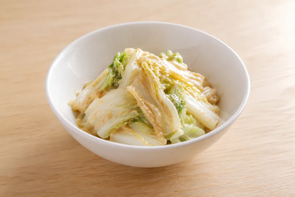 白菜と練りごまの中華ごま味噌和えの完成イメージ