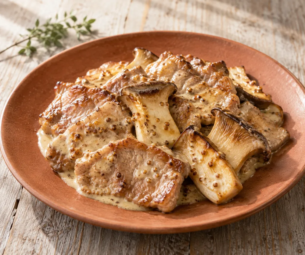 鶏ももとしめじのマスタード焼きの完成イメージ